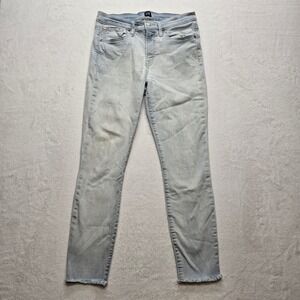 GAP True Skinny Jeans Light Wash Frayed Hem Stretch Denim Size 29